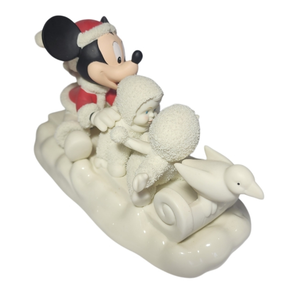 Department 56 Snowbabies Mickey and Co Figurine Magical Sleigh Ride Disney - Picture 2 of 10
